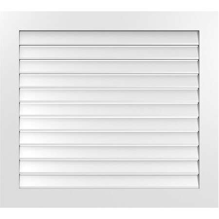 Ekena Millwork Vertical Surface Mount PVC Gable Vent: Functional, w/ 3-1/2"W x 1"P Standard Frame, 40"W x 36"H GVPVE40X3601SF